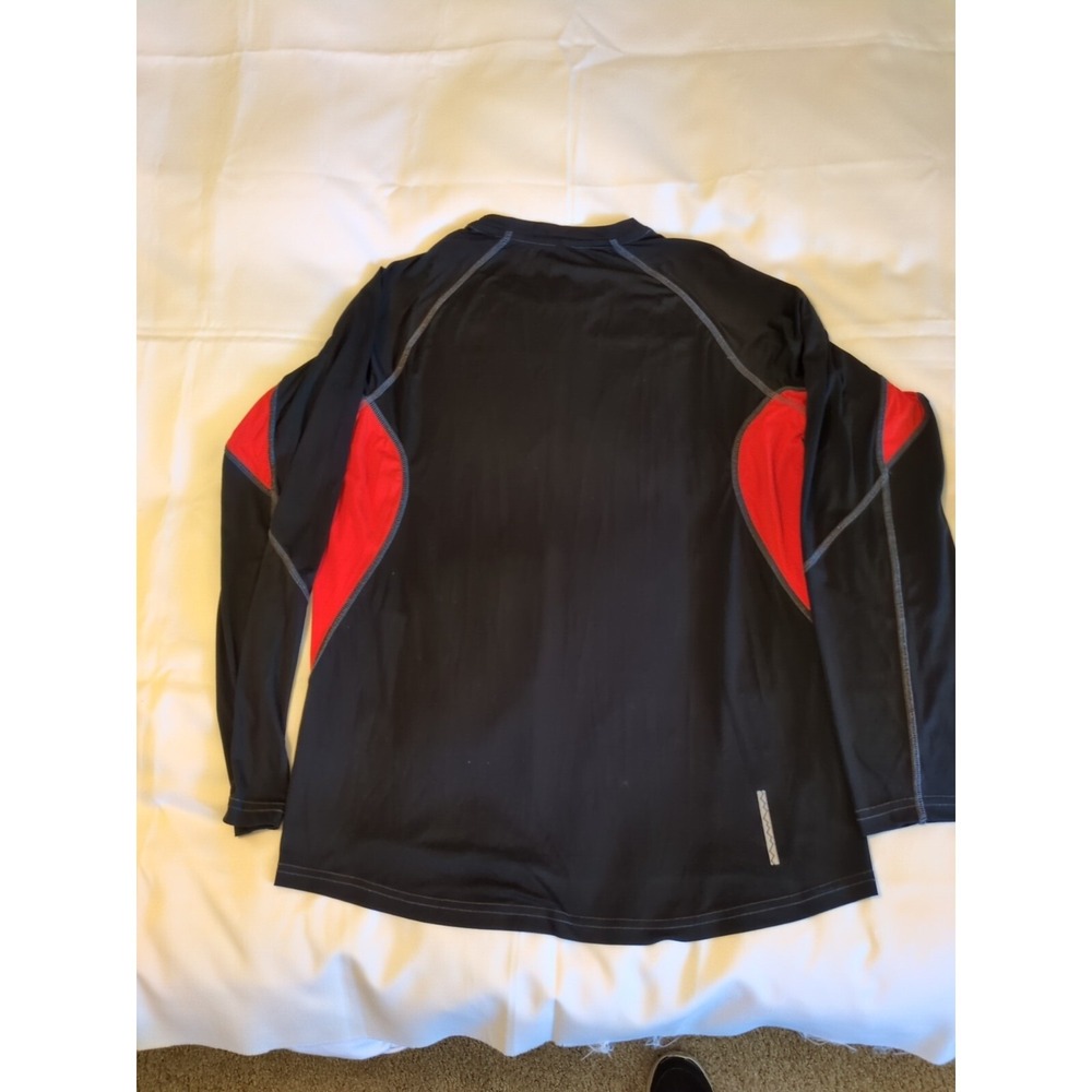 L L Bean Long Sleeve Black & Orange Running Shirt Size M - Picture 4 of 5